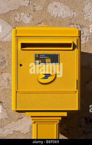 French 'La Poste' posting box, Indre-et-Loire, France. Stock Photo