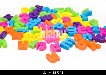 Magnetic letters isolated on a white studio background Stock Photo