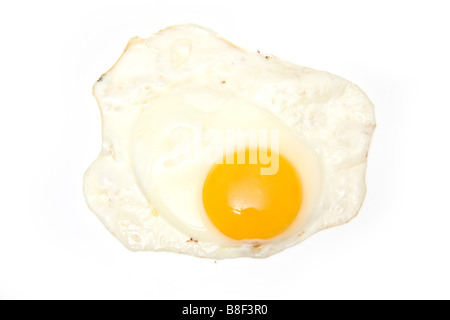 Fried egg isolated on a white studio background Stock Photo