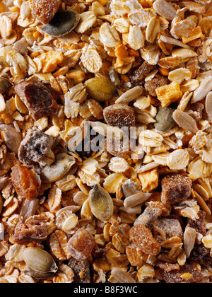 Full frame close up of  Museli with dates and berries Stock Photo