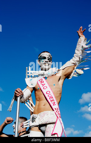 Winner of drag queen competition at the 2009 Las Palmas carnival on Gran Canaria Stock Photo