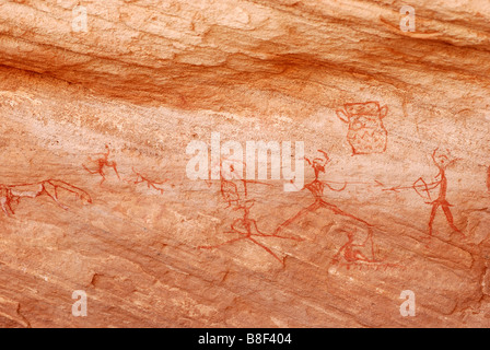 Rock paintings in In Awiss Stock Photo