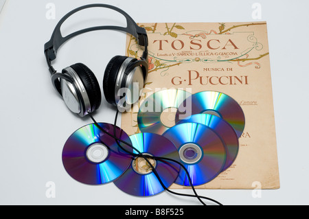 A music sheet of Giacomo Puccini opera 'Tosca' Stock Photo