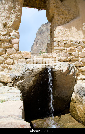 The Inca worship of water for the winter solstice. Ollantaytambo Peru. Stock Photo