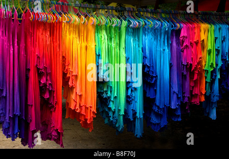 Colourful clothes at Mullumbimby markets. Stock Photo