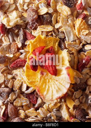 Full frame close up of  Museli with Goji beries and yacon root Stock Photo
