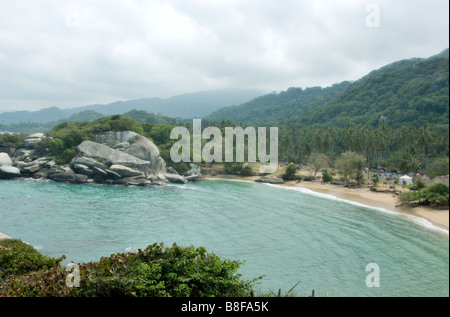 The coastline at Tayrona National Park on the Caribbean coast in Colombia Stock Photo