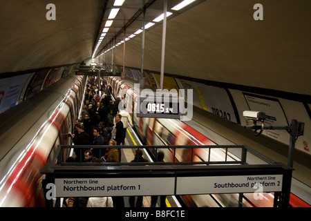 Clapham Common tube station during the morning rush hour. Stock Photo