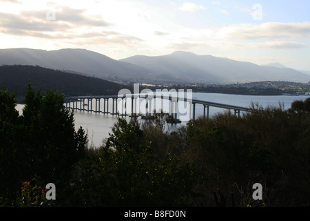 Tasman Bridge Over the Derwent River Hobart Stock Photo