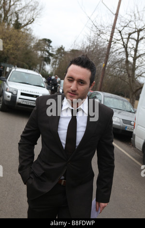 anthony costa ex blue boy band member arrives at jade goody's wedding to jack tweedy in downs hall country hotel, hatfield heath Stock Photo