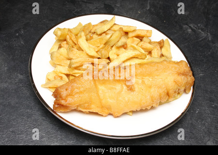 Fish and chips from a chip shop. Stock Photo