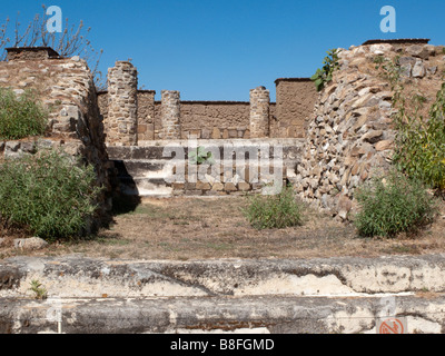 entrance to tomb 105 in the archaeological ruins of the ancient Zapotec city of Monte Alban, Oaxaca, Mexico Stock Photo