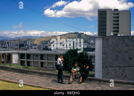 Ecuadorans, Ecuadoran students, students, on campus, campus, Central University, city of Quito, Quito, Pichincha Province, Ecuador, South America Stock Photo