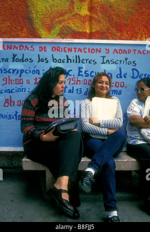 Ecuadorans, Ecuadoran students, students, on campus, campus, Central University, city of Quito, Quito, Pichincha Province, Ecuador, South America Stock Photo