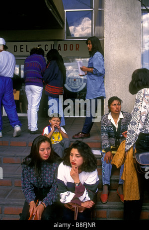 Ecuadorans, Ecuadoran students, students, on campus, campus, Central University, city of Quito, Quito, Pichincha Province, Ecuador, South America Stock Photo