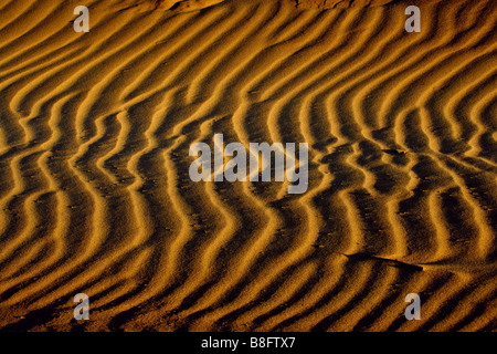 Patterns in the sand created by the wind Stock Photo