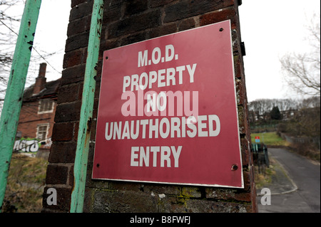 OLD M.O.D sign on wasteland around the derelict Preston Barracks site in Lewes Road Brighton which is due for regeneration