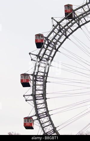 this picture shows a cutout of the wiener riesenrad (viennese ferris) wheel against a blue sky Stock Photo