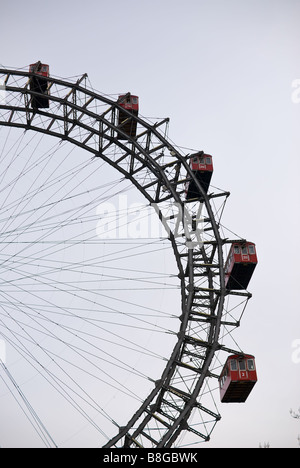 this picture shows a cutout of the wiener riesenrad (viennese ferris) wheel against a blue sky Stock Photo