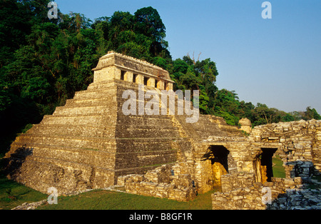 Templo de las Inscripciones Temple of the Inscriptions Palenque Archaeological Site Palenque Chiapas State Mexico Stock Photo