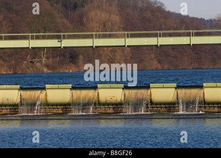 The Hengsteysee (Lake Hengstey) a reservoir on the Ruhr river between the cities of Hagen, Dortmund and Herdecke, North Rhine-Westphalia, Germany. Stock Photo