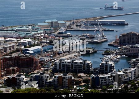 view over cape town v&a waterfront from signal hill cape town south africa Stock Photo