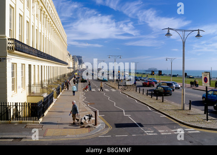 Regency buildings on Brighton seafront Stock Photo