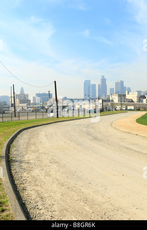 Los Angeles Downtown Air Pollution Skyline Stock Photo