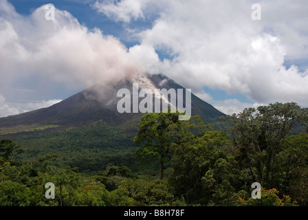 Volcan Arenal from Arenal Rainforest Reserve, Near La Fortuna, North Western Costa Rica Stock Photo
