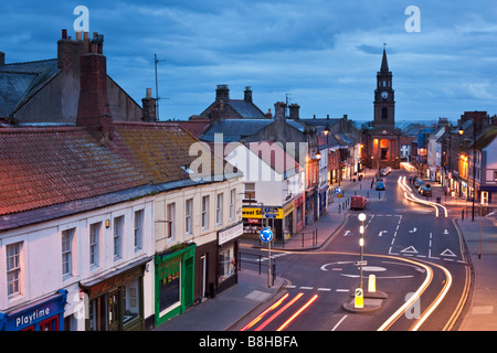 Berwick-upon-Tweed looking down Marygate from the Elizabethan city walls that still encircle the town, Northumberland, England Stock Photo