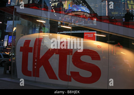 The TKTS booth at Duffy Square in NYC's Broadway Theatre District. Stock Photo