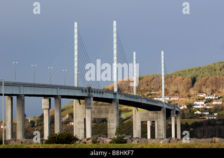 The Kessock Bridge crosses the Beauly Firth, an inlet of the Moray Firth, from Inverness to North Kessock in Scotland Stock Photo