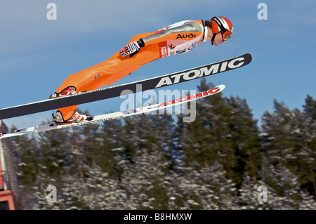Georg HETTICH(GER) FIS World Cup Nordic Combined Ski jumping Lahti Finland 2008 Stock Photo
