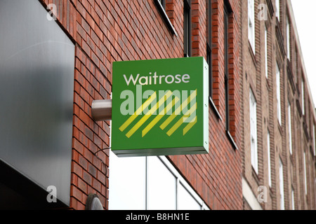 A sign above the Waitrose supermarket on the Kings Road, London. Feb 2009 Stock Photo