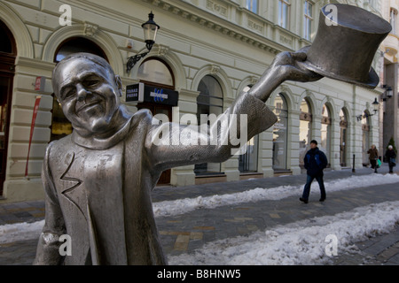 Schone Naci Statue in Bratislava, Slovakia. Stock Photo