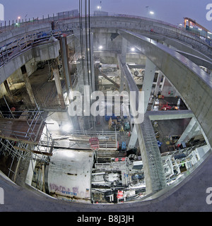 Huge Stratford Box reinforced concrete structure built to house Stratford International Station on the Channel Tunnel Rail Link. Stock Photo