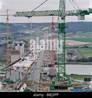 Medway Viaduct under construction. It is Europe’s longest high-speed railway bridge and carries the Channel Tunnel Rail Link. Stock Photo