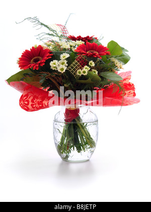 Flower bouquet with decoration in a vase Stock Photo