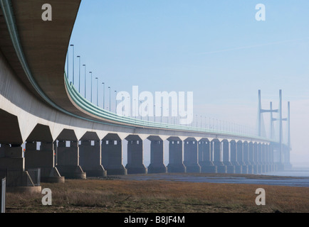 Second Severn Crossing, M4 Motorway, Welsh-English border Stock Photo