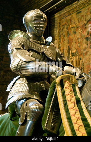 Suit of armour in Dean Castle , Kilmarnock , Ayrshire , Scotland Stock Photo