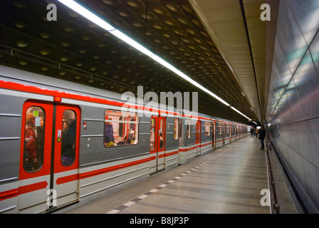 Malostranska metro station in Mala Strana in Prague Czech Republic Europe Stock Photo
