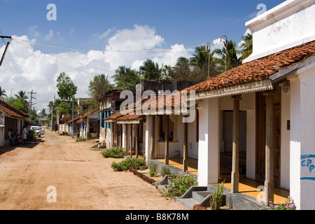 India Tamil Nadu Tranquebar Tharangambadi village street of small local houses Stock Photo