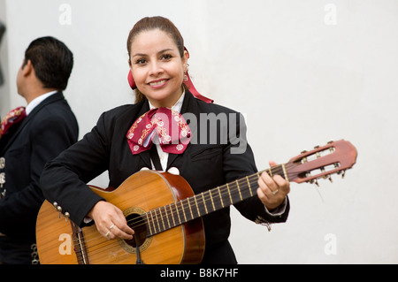 Mariachi band playing at a wedding in Quinta avenue Playa del Carmen Mexico Stock Photo