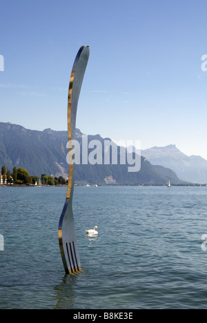 Fork in Lake Geneva Stock Photo