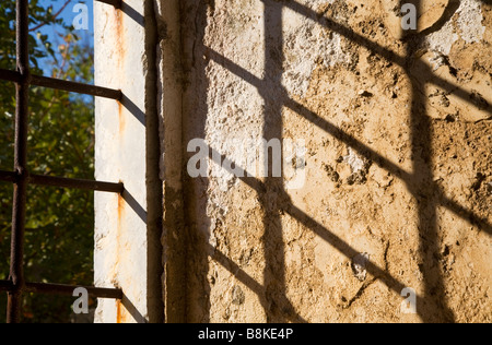 A window in Kayakoy a deserted town in Turkey near Fethiye Stock Photo