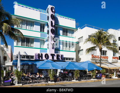 Art deco hotels on Ocean Drive, South Beach, Miami Beach, Gold Coast, Florida, USA Stock Photo