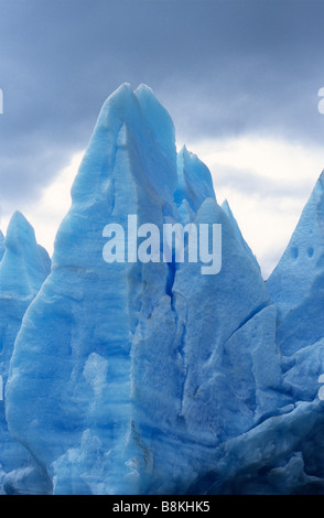 Detail of ice formations on the snout of Grey Glacier, Torres del Paine National Park, Patagonia, Chile Stock Photo