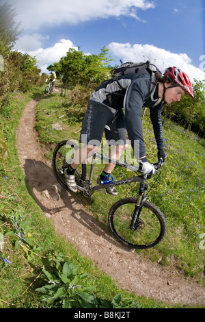 Mountain Bike riders in the Dartmoor National Park Stock Photo