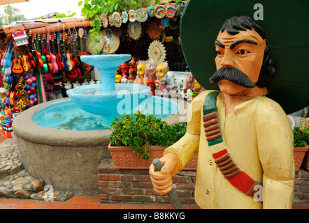 Historic Olvera street (Calle Olvera or Placita Olvera) near Union Square, Los Angeles CA Stock Photo