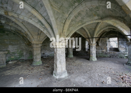 City of York, England. The medieval ruins and undercroft of St Leonard’s Hospital. Stock Photo